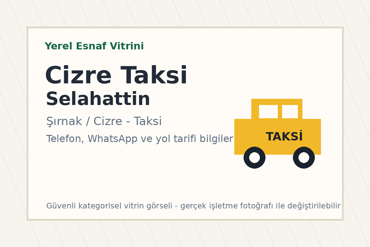 Cizre taksi selhattin
